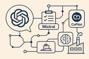 Illustration zum Thema „ChatGPT & Co. im Produktionsmanagement“
